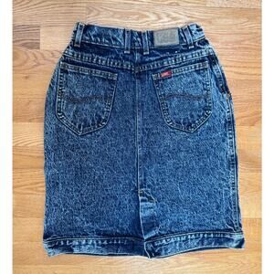 Vintage Lee Jeans Skirt, Acid Washed Denim Skirt, 80s, USA, Union Tag, XS 24"W